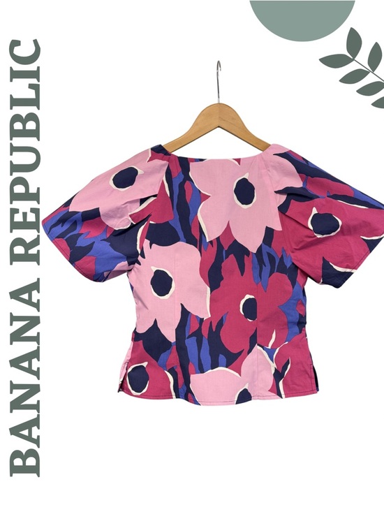 Banana Republic Floral Top Size 6 Pink Blue - Picture 4 of 8